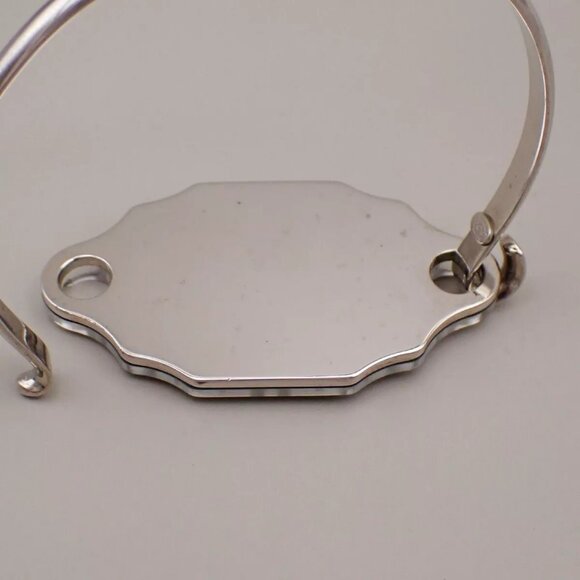 CHANEL CC Logo Mirror Bangle Bracelet 03C Silver France Accessory - Picture 14 of 16